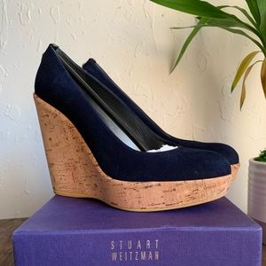 Stuart Weitzman Blue Corkswoon wedges 6.5